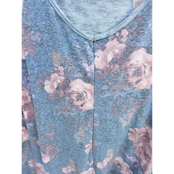 Oddi T Shirt Large Womens V Neck Short Sleeve Pullover Multicolor Floral - Picture 3 of 5
